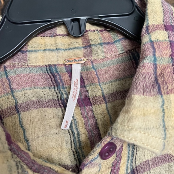 Free People Plaid Flannel Button Down Shirt - Picture 4 of 5